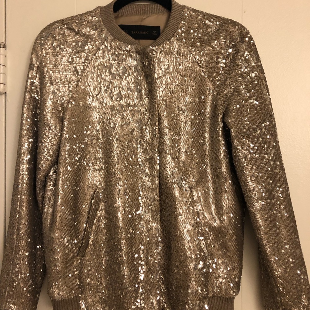 Gold sequin Zara jacket